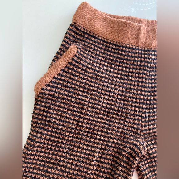 Kids Morley Flared Brown Brick Wool Blend Pants 3Y Cropped Bell Trousers Knit - Picture 3 of 6